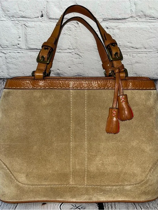 Vintage Y2K Coach Hampton Suede Tassel Leather Satchel Shoulder Bag (Style 7476) - Picture 15 of 15